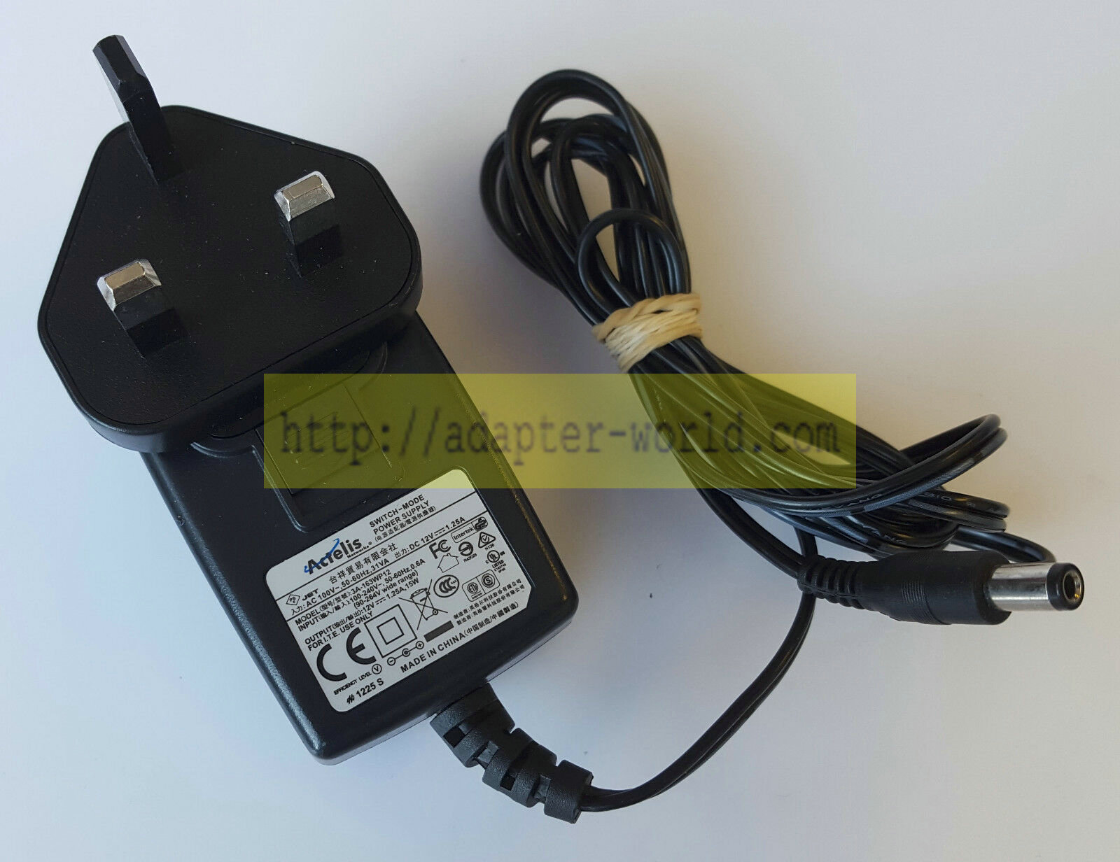 *Brand NEW*12V 1.25A AC/DC ADAPTER ACTELIS 3A-163WP12 POWER SUPPLY